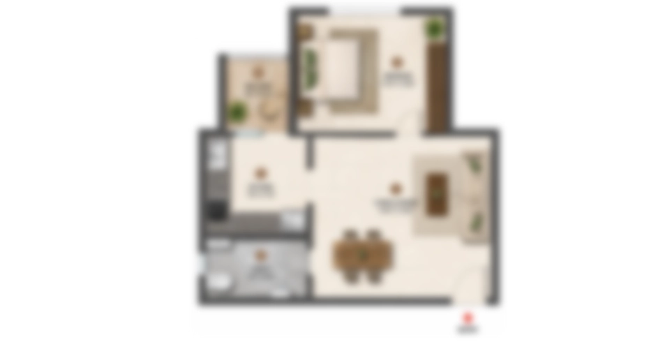 Rustomjee Majiwada 2 BHK Floor Plan
