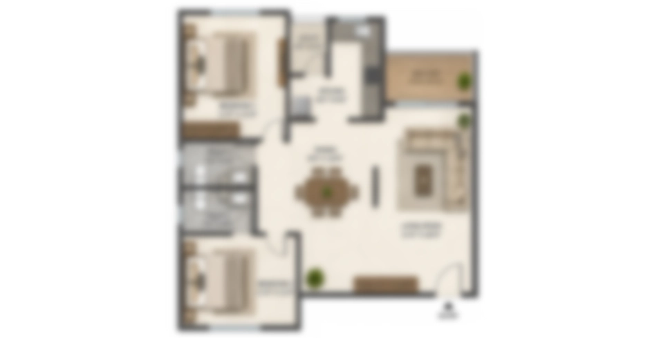 Rustomjee Majiwada 2 BHK Floor Plans